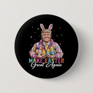 Grappige Trump Maak Pasen Groot Again Bunny Jacht Ronde Button 5,7 Cm