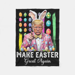 Grappige Trump Maak Pasen Weer Groot Konijn Jacht Fleece Deken