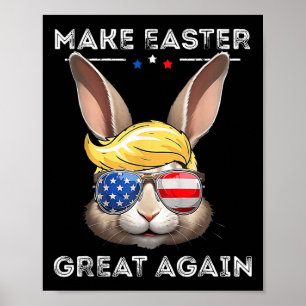Grappige Trump Maak Pasen Weer Groot Konijn Jacht Poster