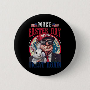 Grappige Trump Maak Pasen Weer Groot Konijn Jacht  Ronde Button 5,7 Cm