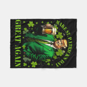 Grappige Trump Maak St. Patrick's Day Weer Groot I Fleece Deken (Voorkant (Horizontaal))