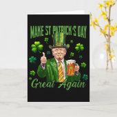 Grappige Trump Maak St. Patrick's Day Weer Groot I Kaart (Gele Bloem)