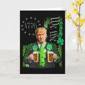 Grappige Trump Maak St. Patrick's Day Weer Groot I Kaart (Gele Bloem)
