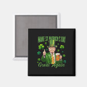Grappige Trump Maak St Patrick's Day Weer Groot Ir Magneet (Voorkant / Achterkant)