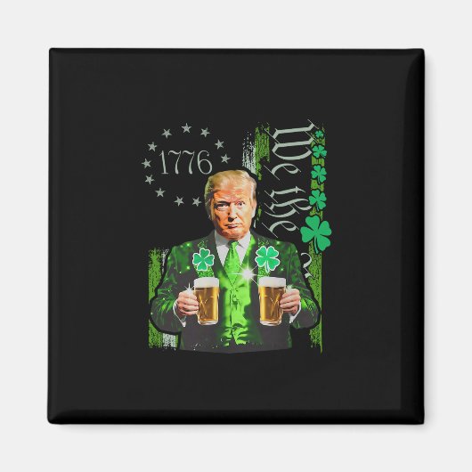 Grappige Trump Maak St Patrick's Day Weer Groot Ir Magneet (Voorkant)