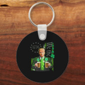 Grappige Trump Maak St Patrick's Day Weer Groot Ir Sleutelhanger (Voorkant)