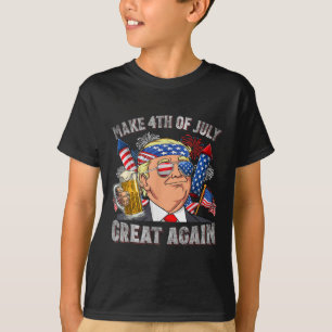 Grappige Trump maakt 4 juli weer grote Mannen T-shirt
