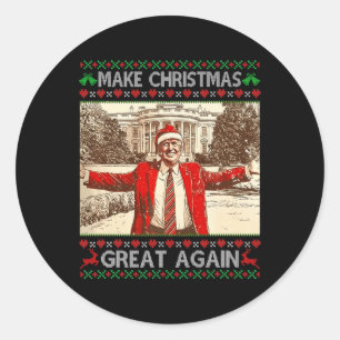 Grappige Trump maakt kerst weer geweldig kerstgezi Ronde Sticker
