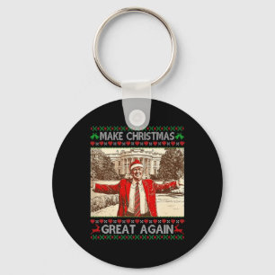 Grappige Trump maakt kerst weer geweldig kerstgezi Sleutelhanger