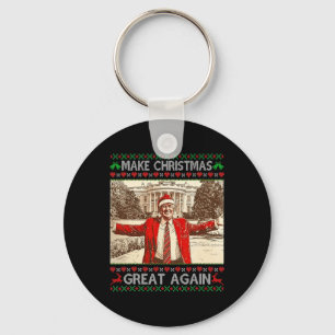 Grappige Trump maakt kerst weer geweldig kerstgezi Sleutelhanger