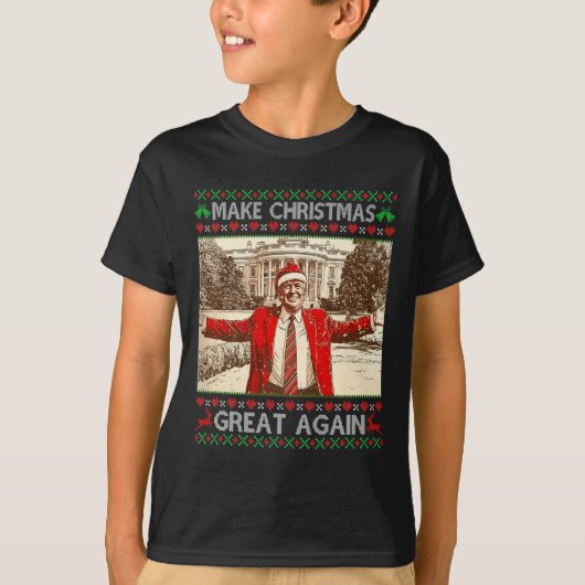 Grappige Trump maakt kerst weer geweldig kerstgezi T-shirt (Voorkant)