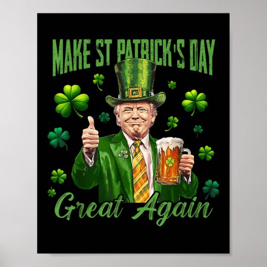 Grappige Trump maakt St Patrick's Day weer geweldi Poster (Voorkant)