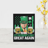 Grappige Trump maakt St Patricks Day weer geweldig Kaart (Gele Bloem)