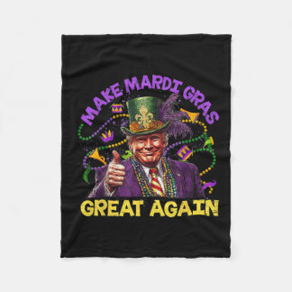 Grappige Trump Mardi Gras maken Mardi Gras weer ge Fleece Deken