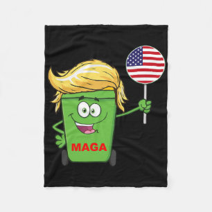 Grappige Trump Mega Cartoon Garge Bus Amerikaanse Fleece Deken