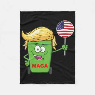 Grappige Trump Mega Cartoon Garge Bus Amerikaanse  Fleece Deken