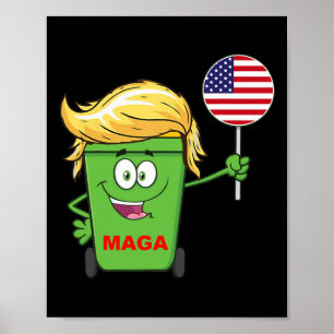 Grappige Trump Mega Cartoon Garge Kan Amerikaanse  Poster
