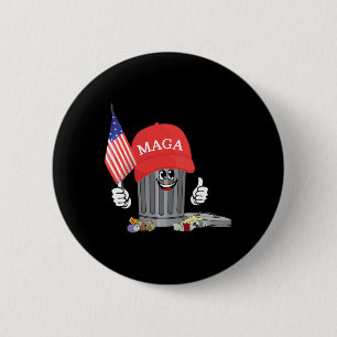 Grappige Trump Mega Cartoon vuilnisbak kan Amerika Ronde Button 5,7 Cm