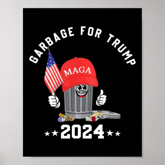 Grappige Trump Mega Garbage kan cartoon karakter n Poster (Voorkant)