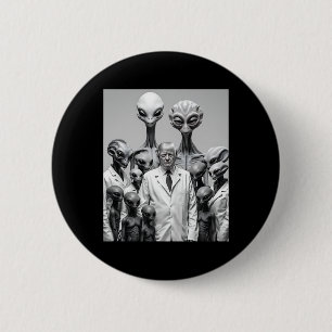 Grappige Trump Met Buitenaardse Verschwering Buite Ronde Button 5,7 Cm