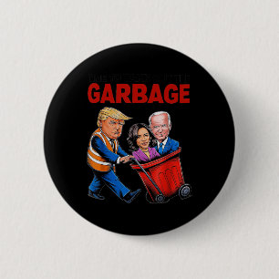 Grappige Trump-minnaar - tijd om het vuilnis buite Ronde Button 5,7 Cm
