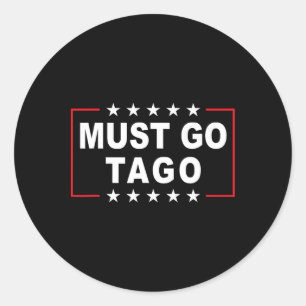 Grappige Trump Moet Weg Taco Grap Anti Trump Prote Ronde Sticker