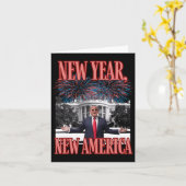 Grappige Trump Nieuwjaar Kaart (Gele Bloem)