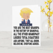Grappige Trump Opa Kaart (Gele Bloem)
