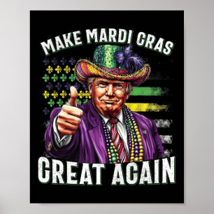 Grappige Trump-optocht Humor Maakt Mardi Gras gewe Poster