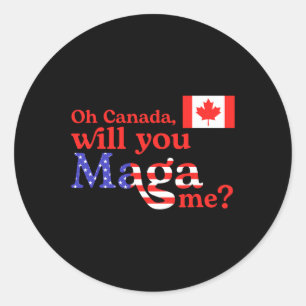 Grappige Trump over Canada VS en Canada vlag voor Ronde Sticker