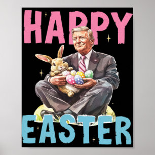 Grappige Trump Paashaas Eieren Gelukkig Pasen  Poster