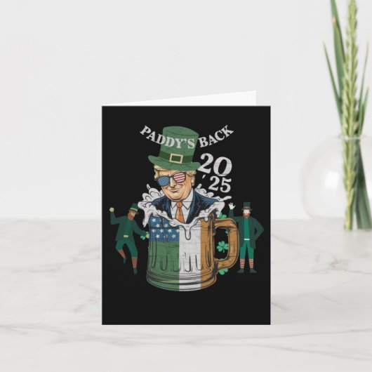 Grappige Trump Paddy's komt terug St. Patrick Dag Kaart (Voorkant)
