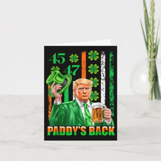 Grappige Trump Paddys Terug 45 47 St Patricks Day Kaart (Voorkant)