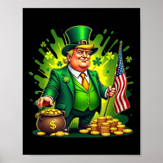 Grappige Trump Paddys Terug 45 47 St Patricks Day  Poster (Voorkant)