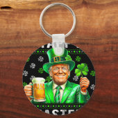 Grappige Trump Pasen Verward St Patricks Day Manne Sleutelhanger (Voorkant)
