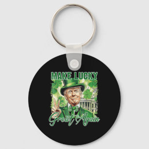 Grappige Trump Patrick Day maakt geluk weer geweld Sleutelhanger