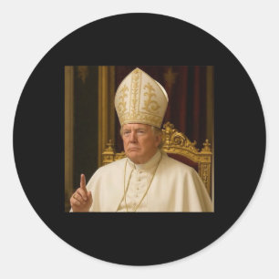 Grappige Trump Paus Meme Gear Katholieke Vaticaans Ronde Sticker