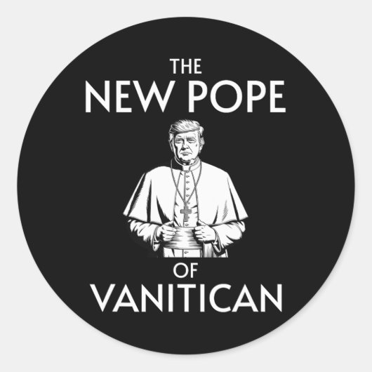 Grappige Trump-paus van Vanitican Ronde Sticker (Voorkant)