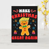 Grappige Trump peperkoek man maakt kerst weer gewe Kaart (Gele Bloem)