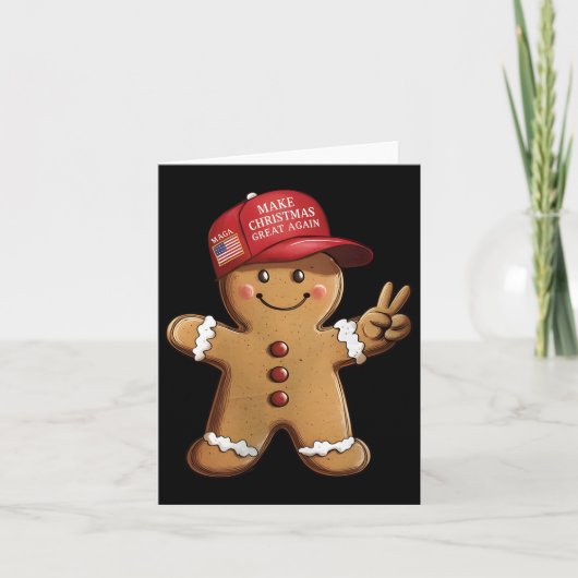Grappige Trump peperkoek man maakt kerstmis geweld Kaart (Voorkant)
