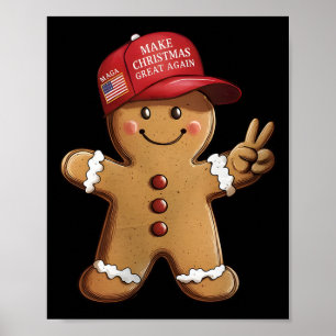 Grappige Trump Peperkoek Man Maakt Kerstmis Groot Poster