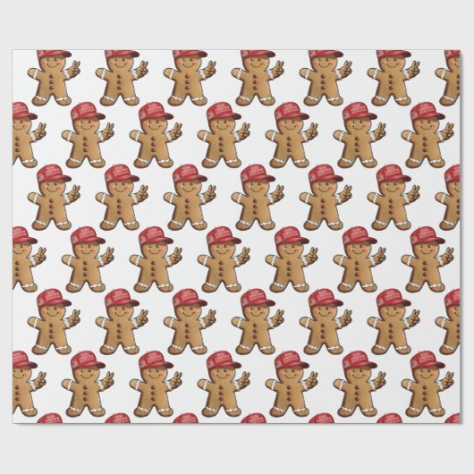 Grappige Trump peperkoek man maken kerst geweldig Cadeaupapier (Vlak)