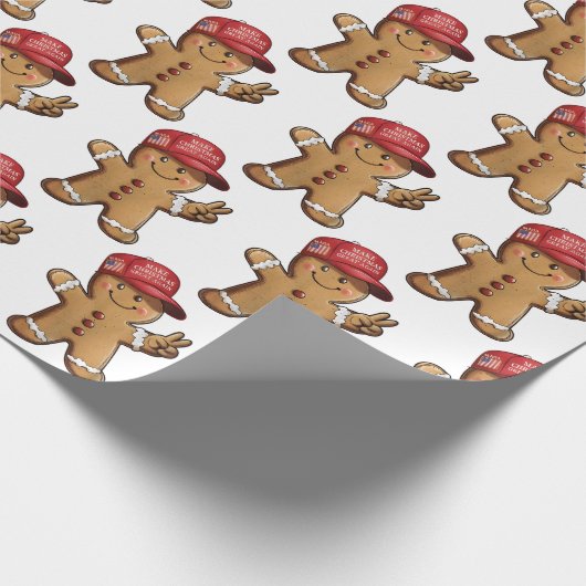 Grappige Trump peperkoek man maken kerst geweldig Cadeaupapier (Hoek)