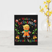 Grappige Trump peperkoek man maken kerst geweldig Kaart (Gele Bloem)