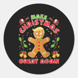 Grappige Trump peperkoek man maken kerst geweldig Ronde Sticker