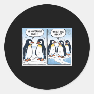 Grappige Trump pinguïns tarieven 10% politiek sarc Ronde Sticker