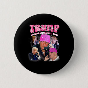 Grappige Trump Pink Miss Me Toch Trump 2024 Neem A Ronde Button 5,7 Cm