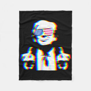 Grappige Trump Psychedelische Edm Trippy Vaporwave Fleece Deken