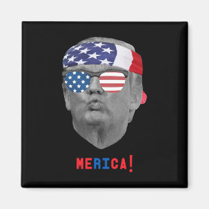 Grappige Trump Pucker Face Amerika Vlag Su Magneet