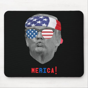 Grappige Trump Pucker Face Amerika Vlag Su Muismat